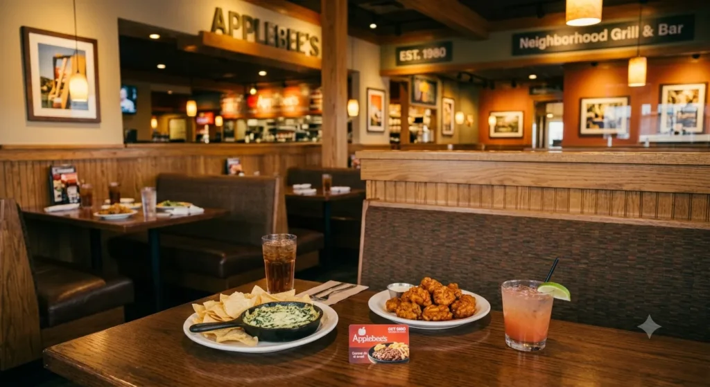 Applebee's menu items you can order with a gift card, including boneless wings and grilled salmon